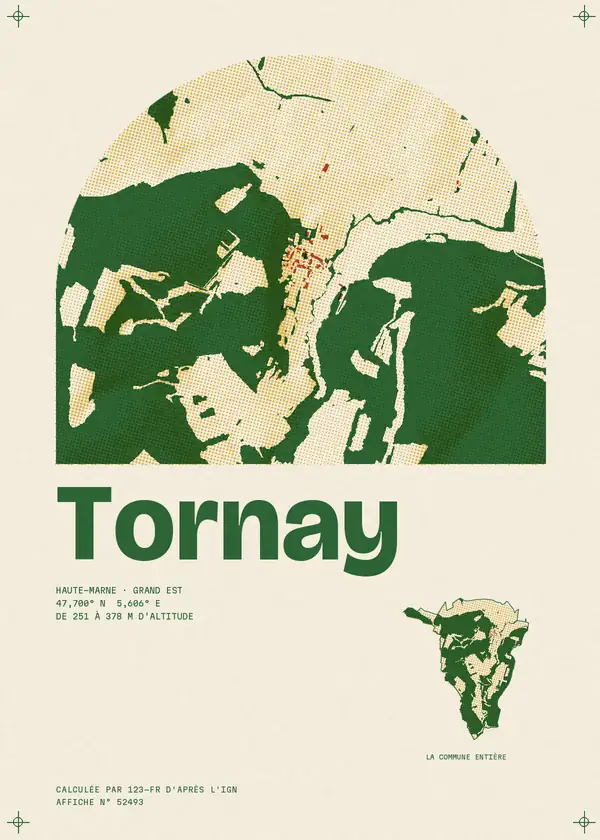 Affiche de Tornay, calculée par 123-fr d'après l'IGN