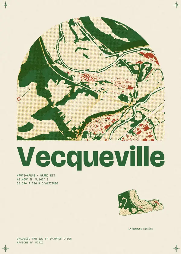 Affiche de Vecqueville, calculée par 123-fr d'après l'IGN