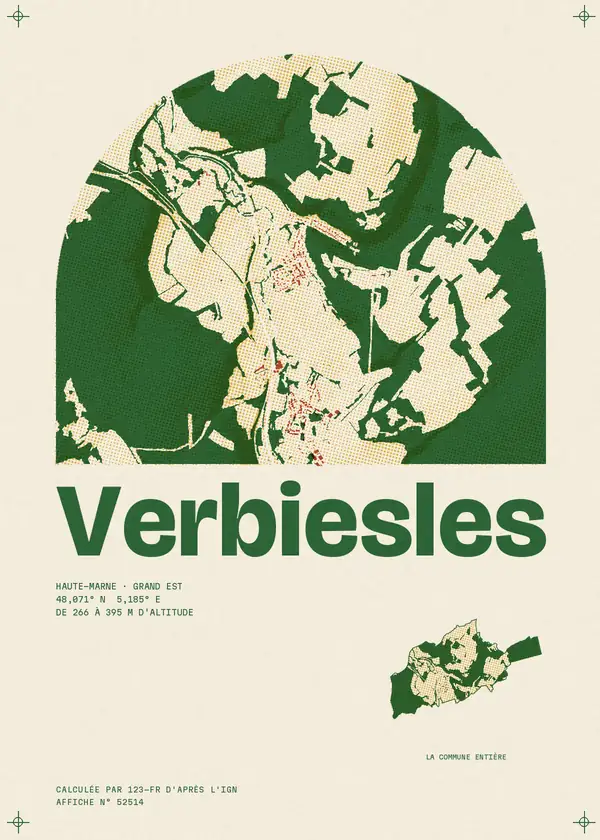 Affiche de Verbiesles, calculée par 123-fr d'après l'IGN