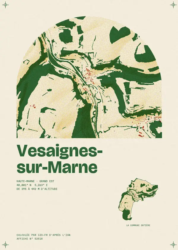 Affiche de Vesaignes-sur-Marne, calculée par 123-fr d'après l'IGN