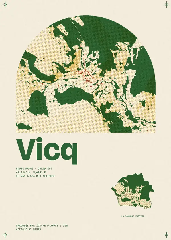 Affiche de Vicq, calculée par 123-fr d'après l'IGN