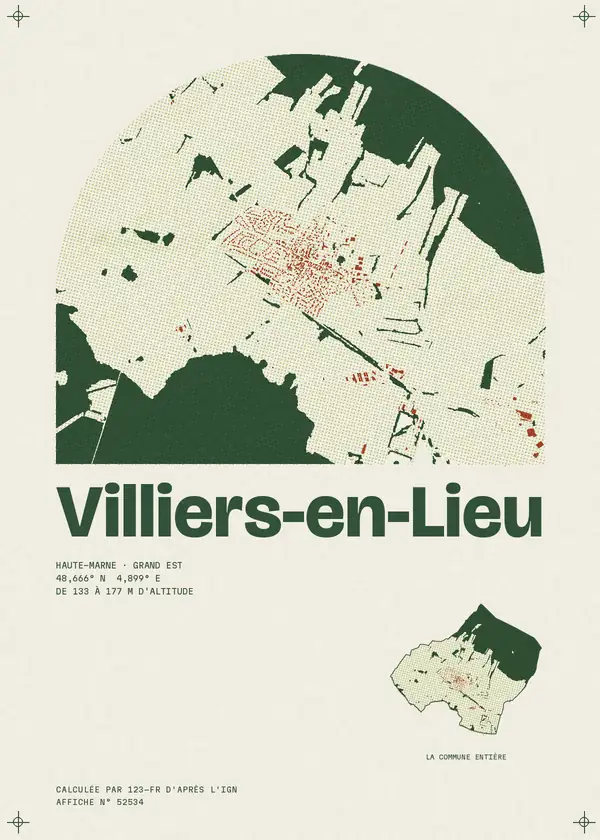 Affiche de Villiers-en-Lieu, calculée par 123-fr d'après l'IGN