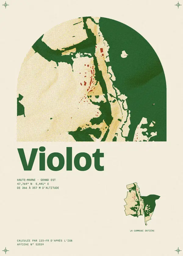 Affiche de Violot, calculée par 123-fr d'après l'IGN