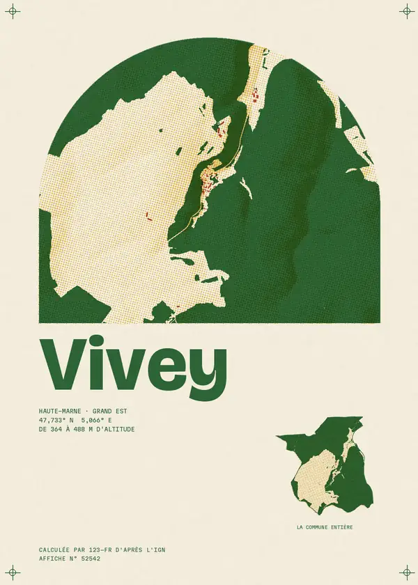 Affiche de Vivey, calculée par 123-fr d'après l'IGN