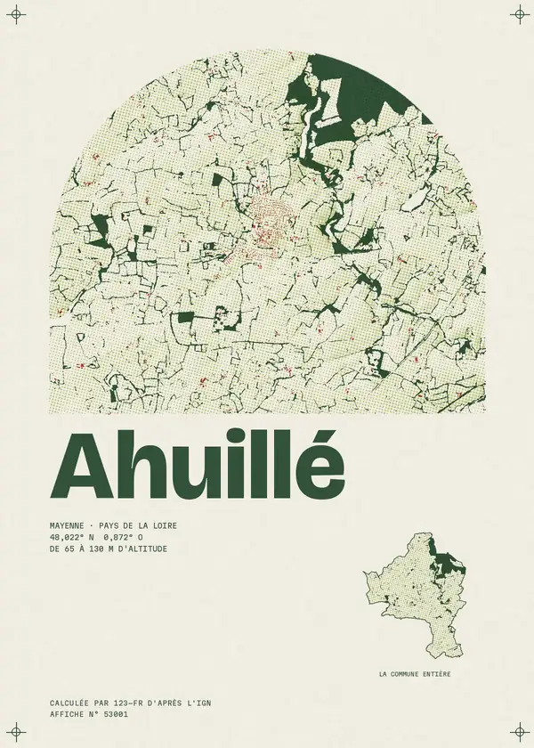 Affiche de Ahuillé, calculée par 123-fr d'après l'IGN