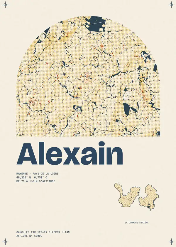 Affiche de Alexain, calculée par 123-fr d'après l'IGN