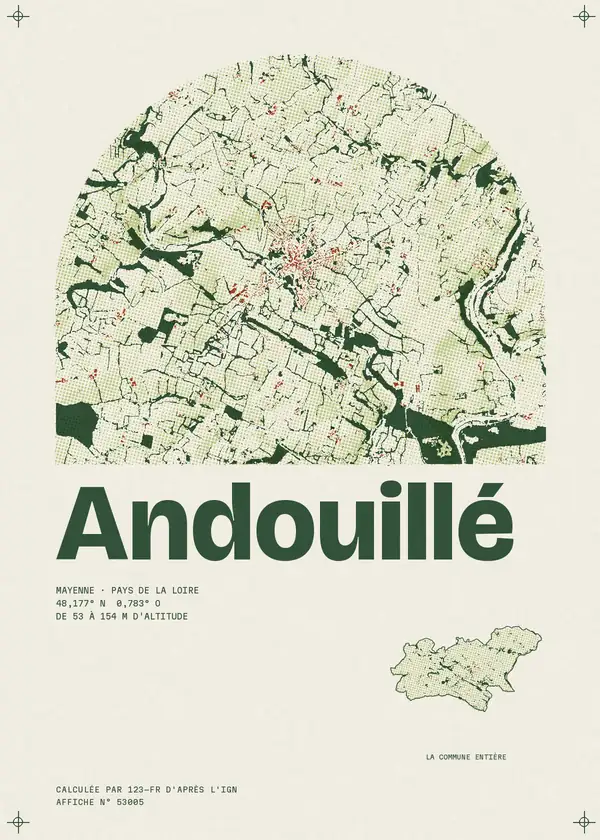 Affiche de Andouillé, calculée par 123-fr d'après l'IGN
