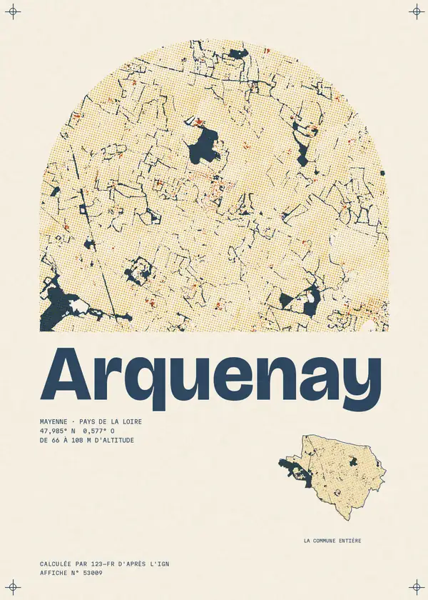 Affiche de Arquenay, calculée par 123-fr d'après l'IGN