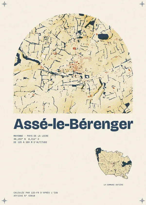 Affiche de Assé-le-Bérenger, calculée par 123-fr d'après l'IGN