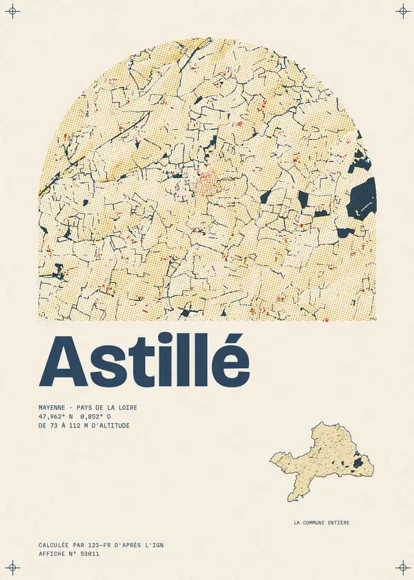 Affiche de Astillé, calculée par 123-fr d'après l'IGN