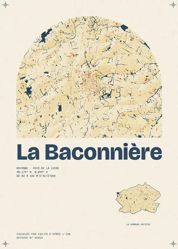 Affiche de La Baconnière, calculée par 123-fr d'après l'IGN