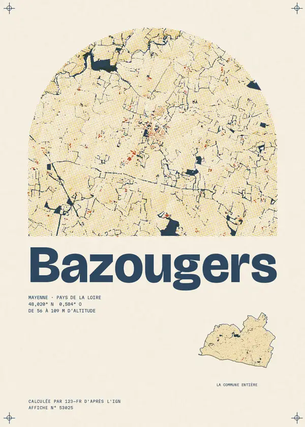 Affiche de Bazougers, calculée par 123-fr d'après l'IGN