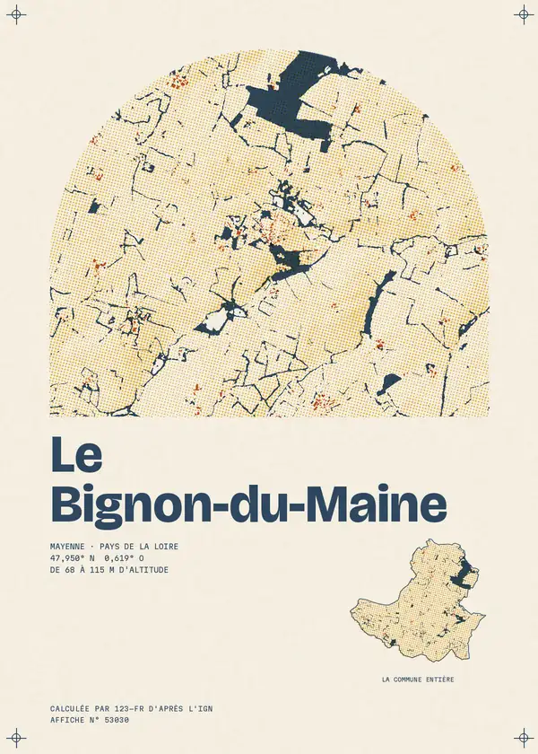 Affiche de Le Bignon-du-Maine, calculée par 123-fr d'après l'IGN