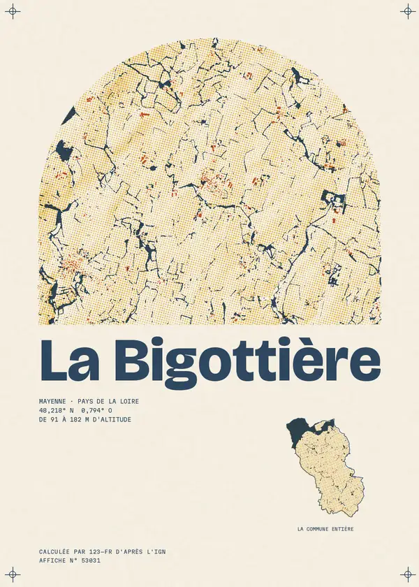 Affiche de La Bigottière, calculée par 123-fr d'après l'IGN