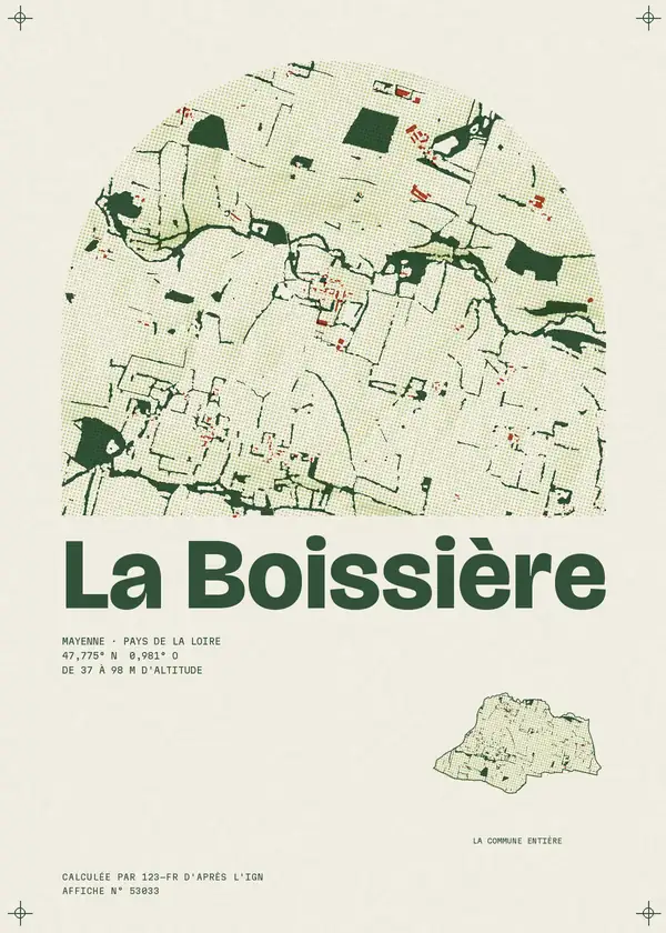 Affiche de La Boissière, calculée par 123-fr d'après l'IGN