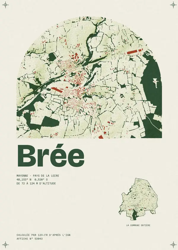 Affiche de Brée, calculée par 123-fr d'après l'IGN