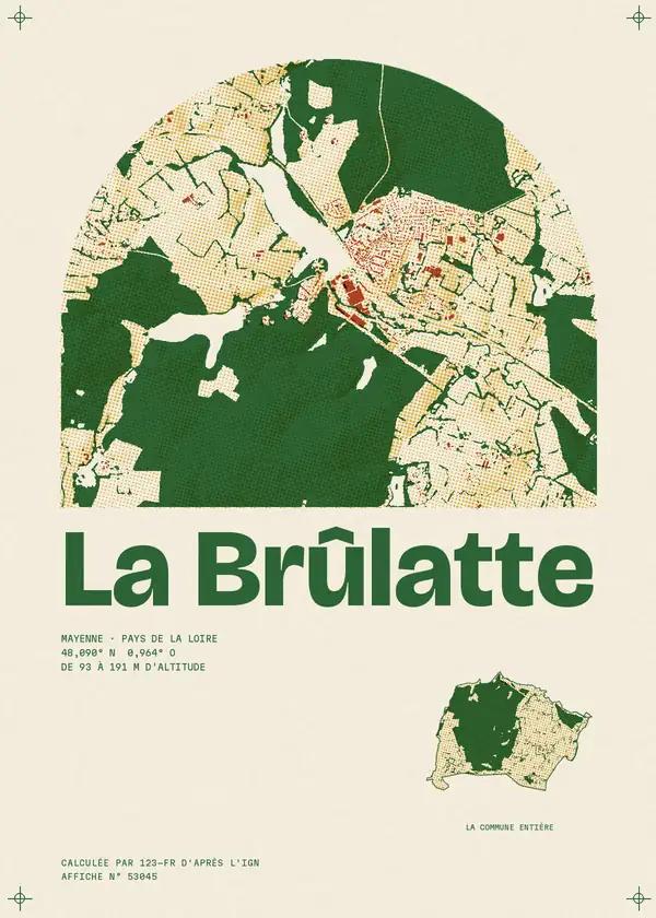 Affiche de La Brûlatte, calculée par 123-fr d'après l'IGN