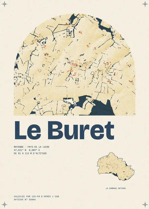 Affiche de Le Buret, calculée par 123-fr d'après l'IGN