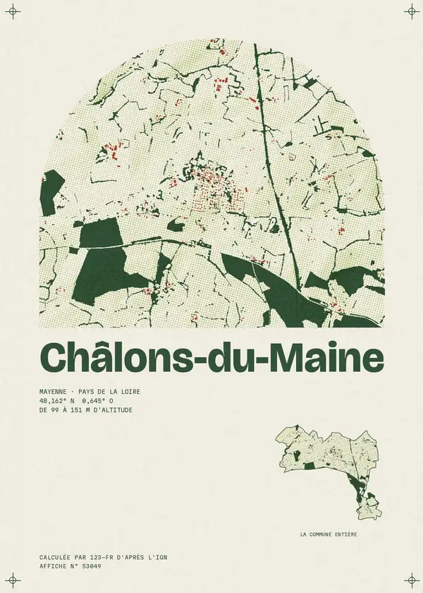 Affiche de Châlons-du-Maine, calculée par 123-fr d'après l'IGN