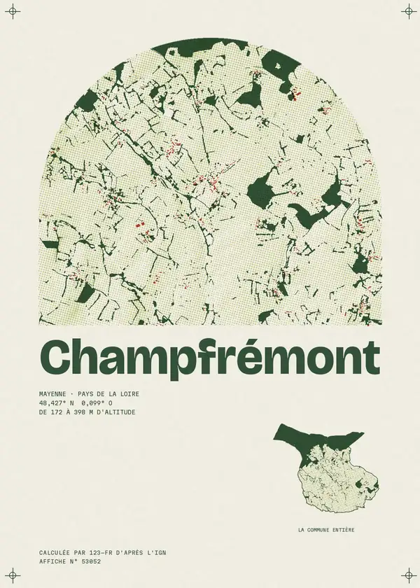 Affiche de Champfrémont, calculée par 123-fr d'après l'IGN