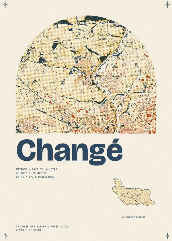Affiche de Changé, calculée par 123-fr d'après l'IGN
