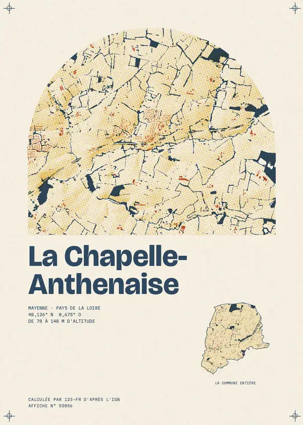 Affiche de La Chapelle-Anthenaise, calculée par 123-fr d'après l'IGN