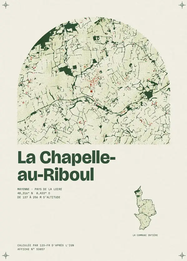Affiche de La Chapelle-au-Riboul, calculée par 123-fr d'après l'IGN