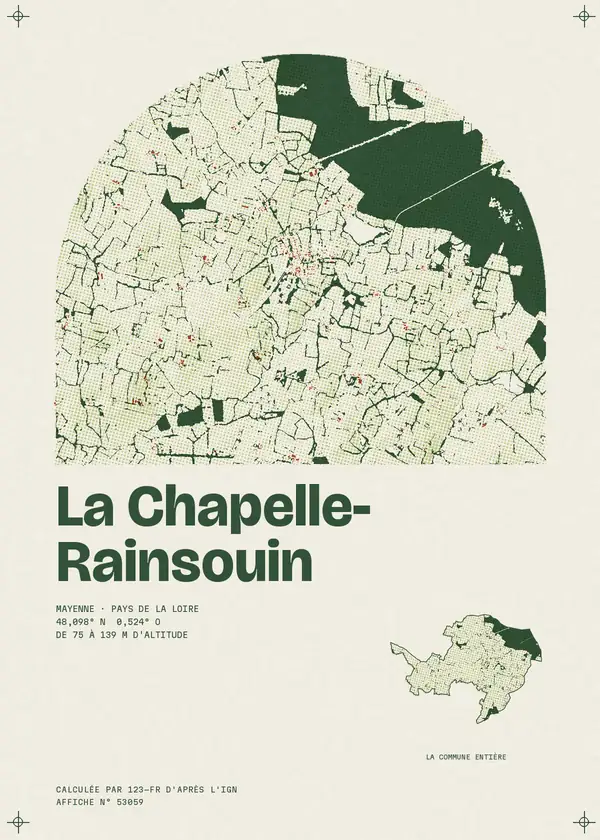 Affiche de La Chapelle-Rainsouin, calculée par 123-fr d'après l'IGN