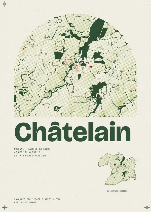 Affiche de Châtelain, calculée par 123-fr d'après l'IGN