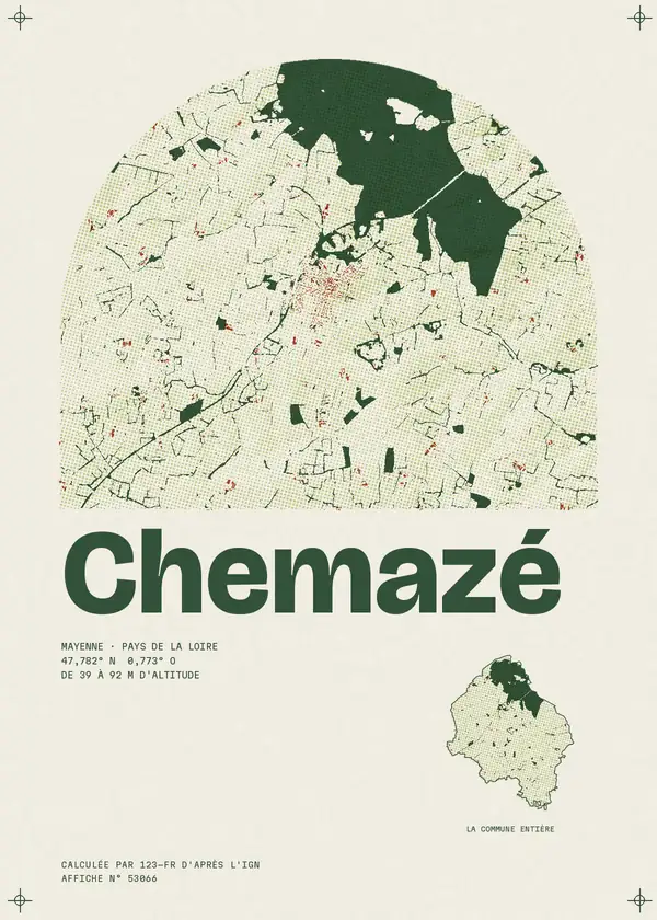 Affiche de Chemazé, calculée par 123-fr d'après l'IGN