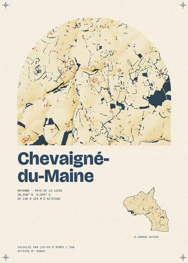 Affiche de Chevaigné-du-Maine, calculée par 123-fr d'après l'IGN