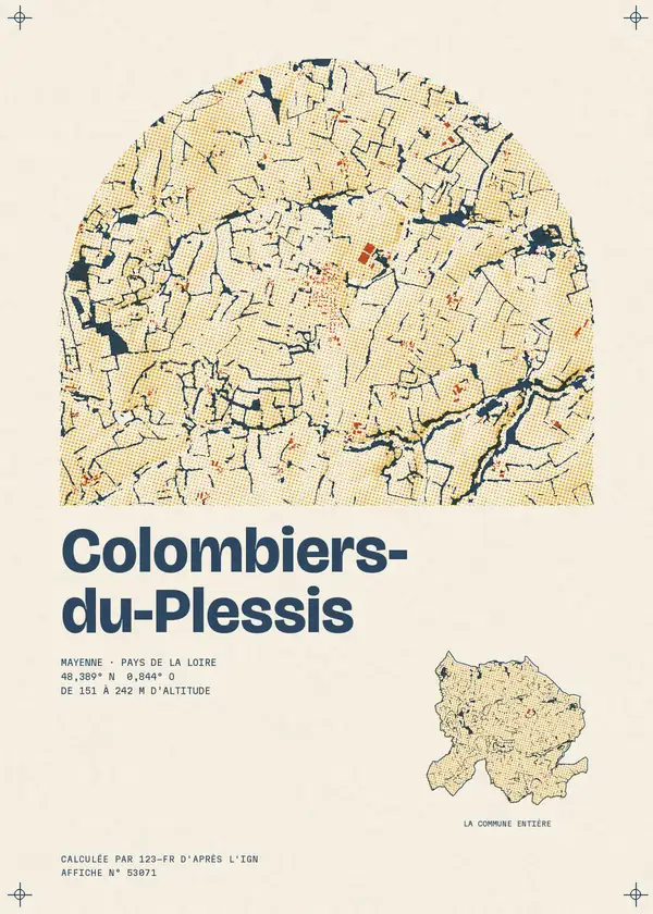 Affiche de Colombiers-du-Plessis, calculée par 123-fr d'après l'IGN
