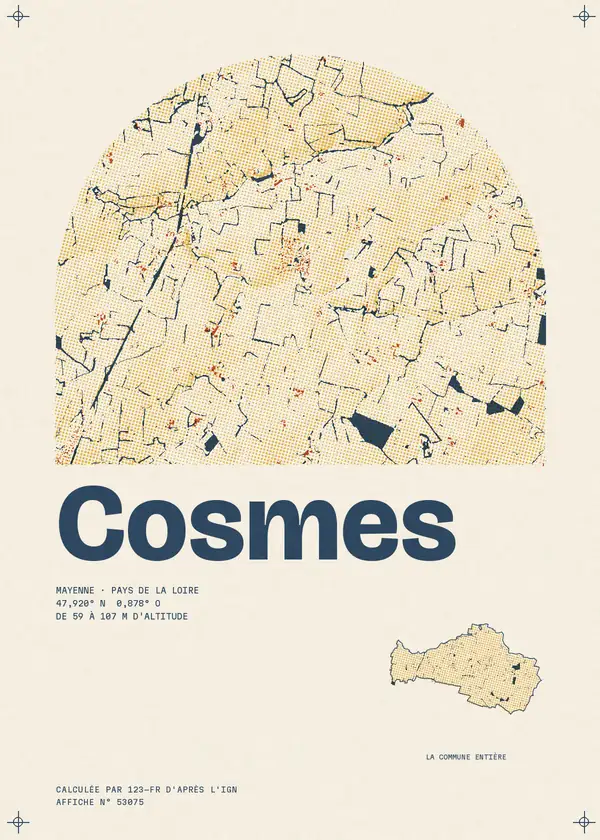Affiche de Cosmes, calculée par 123-fr d'après l'IGN