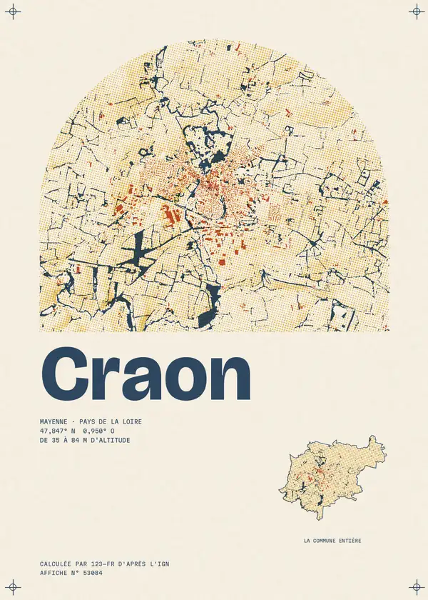Affiche de Craon, calculée par 123-fr d'après l'IGN