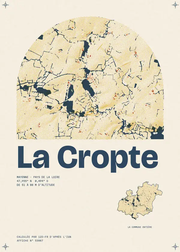 Affiche de La Cropte, calculée par 123-fr d'après l'IGN