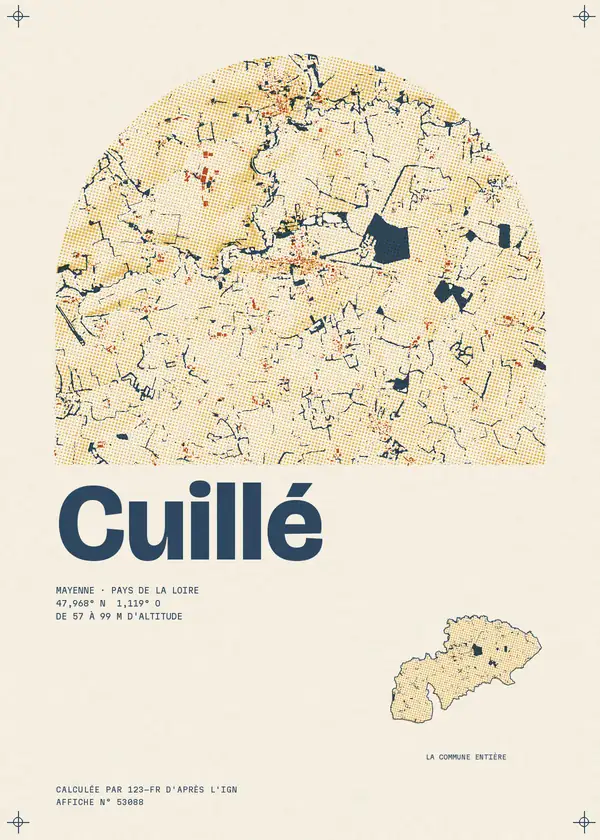 Affiche de Cuillé, calculée par 123-fr d'après l'IGN