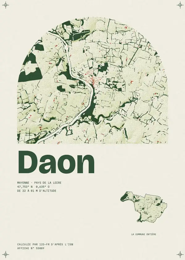 Affiche de Daon, calculée par 123-fr d'après l'IGN