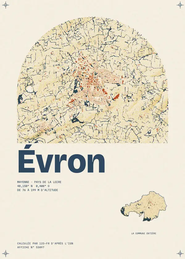 Affiche de Évron, calculée par 123-fr d'après l'IGN