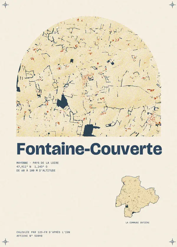 Affiche de Fontaine-Couverte, calculée par 123-fr d'après l'IGN