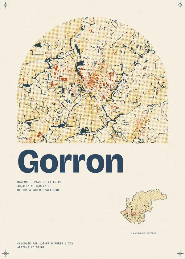 Affiche de Gorron, calculée par 123-fr d'après l'IGN