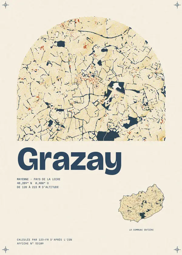 Affiche de Grazay, calculée par 123-fr d'après l'IGN