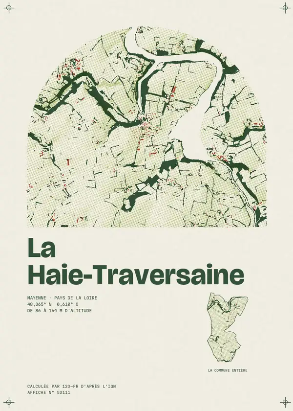 Affiche de La Haie-Traversaine, calculée par 123-fr d'après l'IGN