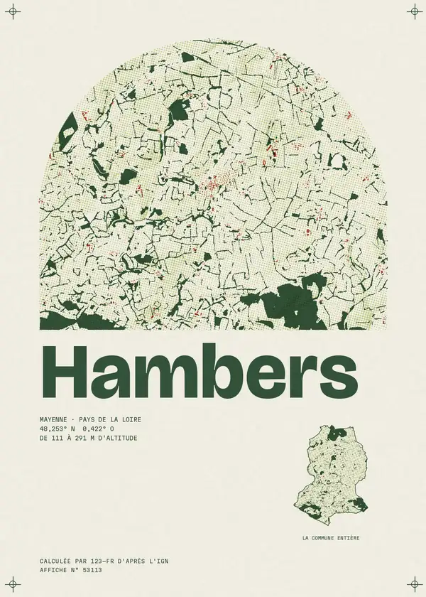 Affiche de Hambers, calculée par 123-fr d'après l'IGN