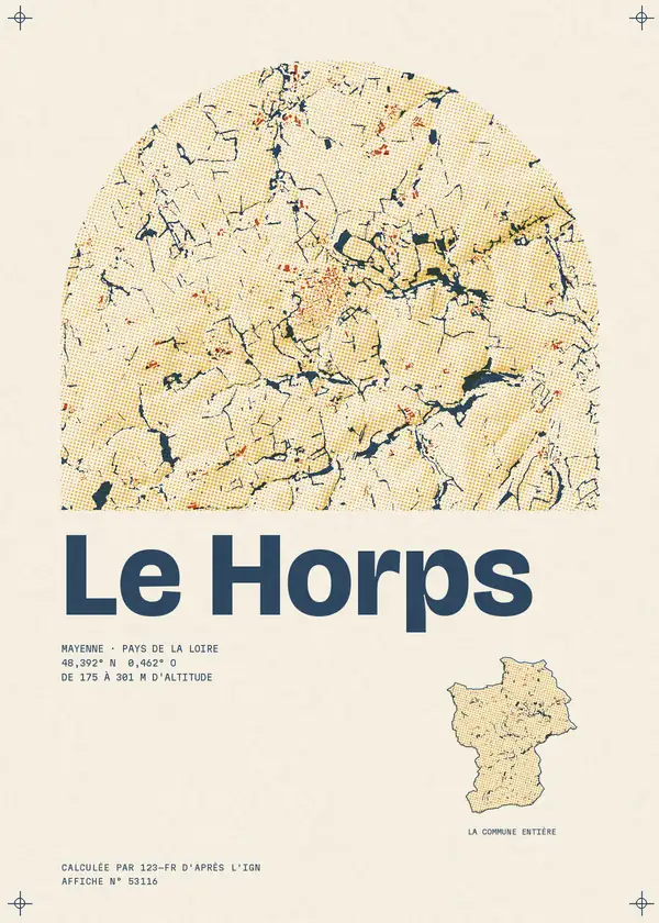 Affiche de Le Horps, calculée par 123-fr d'après l'IGN