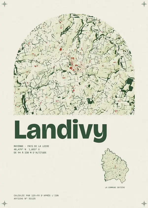 Affiche de Landivy, calculée par 123-fr d'après l'IGN