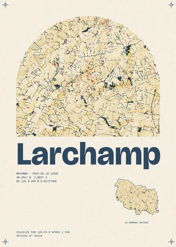 Affiche de Larchamp, calculée par 123-fr d'après l'IGN