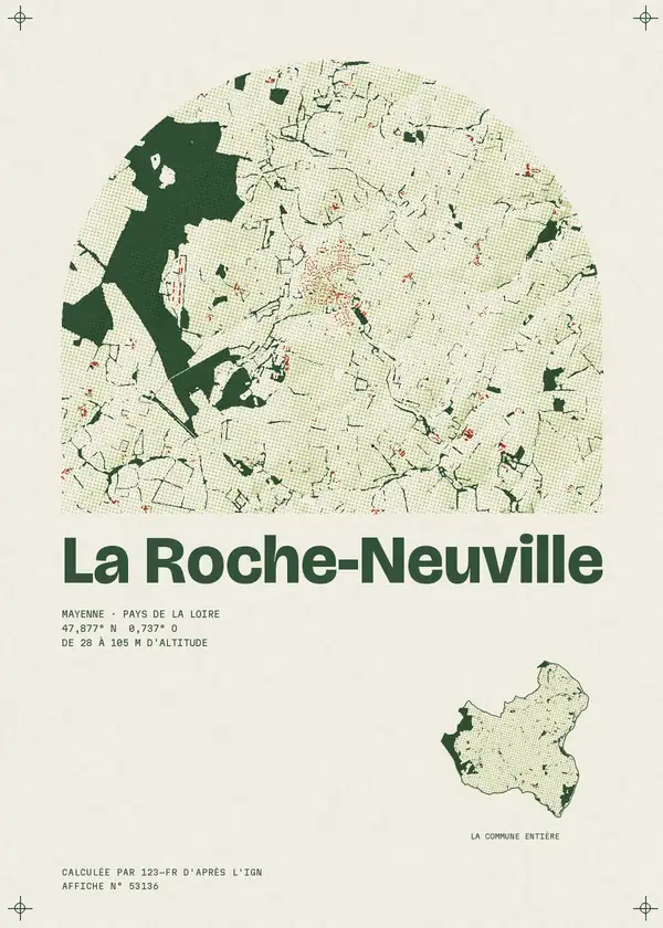 Affiche de La Roche-Neuville, calculée par 123-fr d'après l'IGN