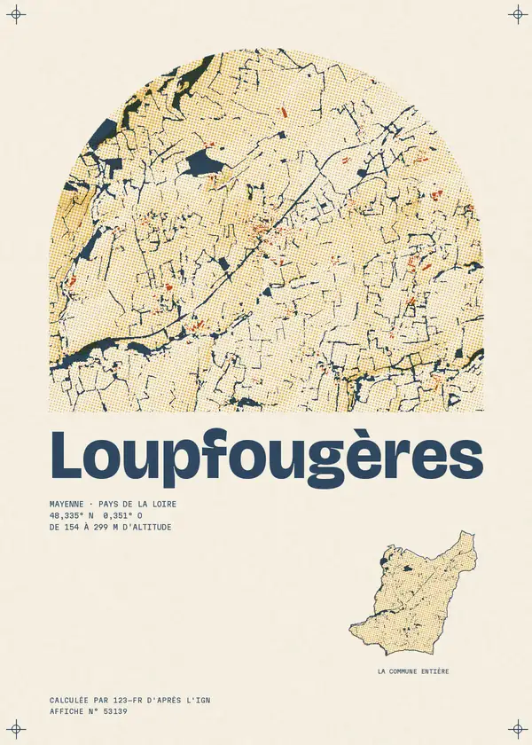 Affiche de Loupfougères, calculée par 123-fr d'après l'IGN
