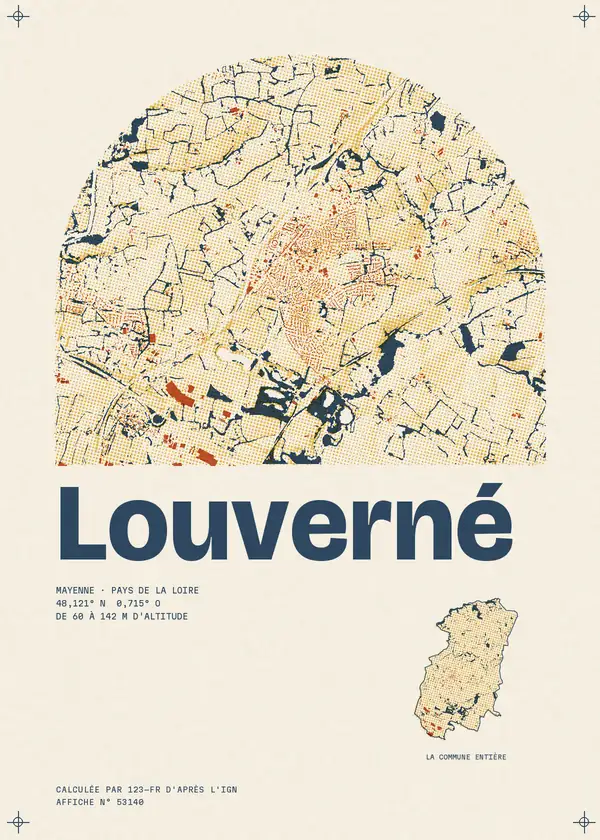 Affiche de Louverné, calculée par 123-fr d'après l'IGN