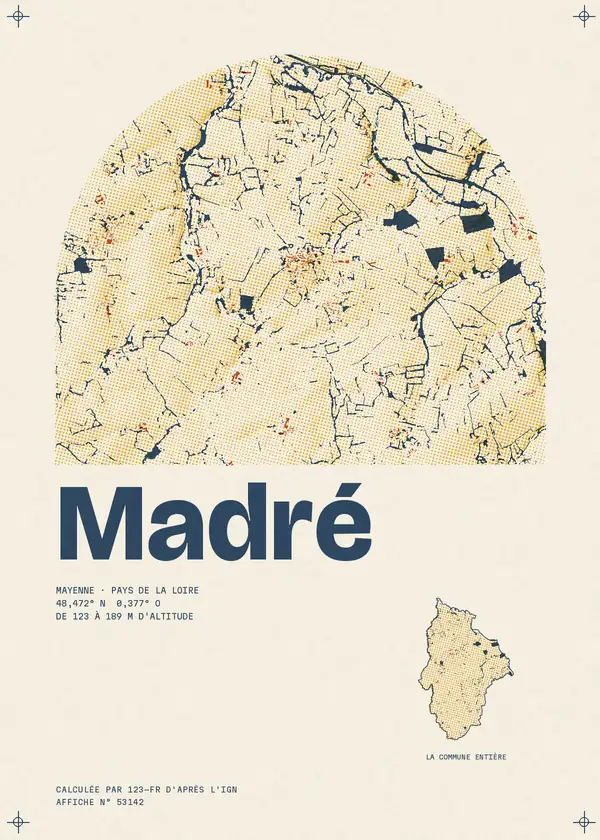 Affiche de Madré, calculée par 123-fr d'après l'IGN